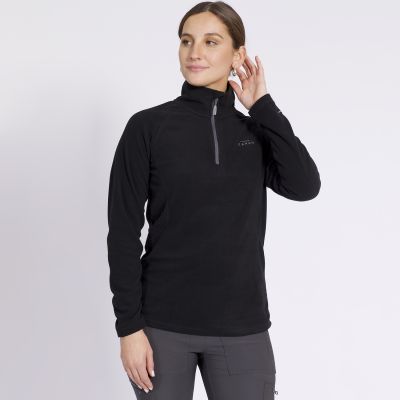 [KAKNLI16531N00900S-CL] POLAR VALLE DE LA LUNA HALF ZIPPER MUJER (NEGRO, S, Con Logo)