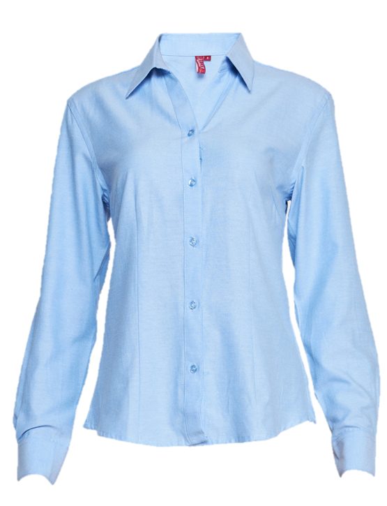[MA541121-CL] BLUSA OXFORD M/L 70/30 (CELESTE, S, Con Logo)