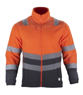 [T03199715-CL] MICROPOLAR HI-VIS CLASE 2 BI-COLOR MANGA LARGA HOMBRE (AMARILLO / GRIS OSC, S, Con Logo)