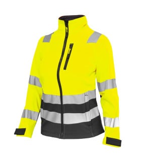 CHAQUETA SOFTSHELL ALTA VISIBILIDAD MANGA LARGA MUJER
