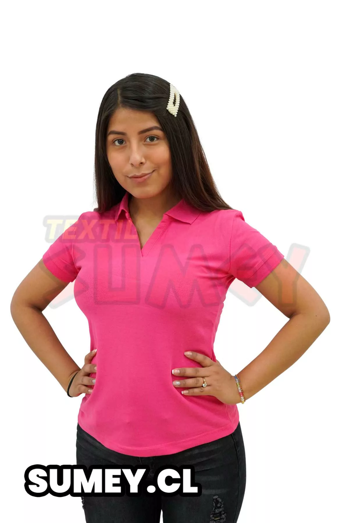 POLERA MUJER PIQUE ELASTICADA MC