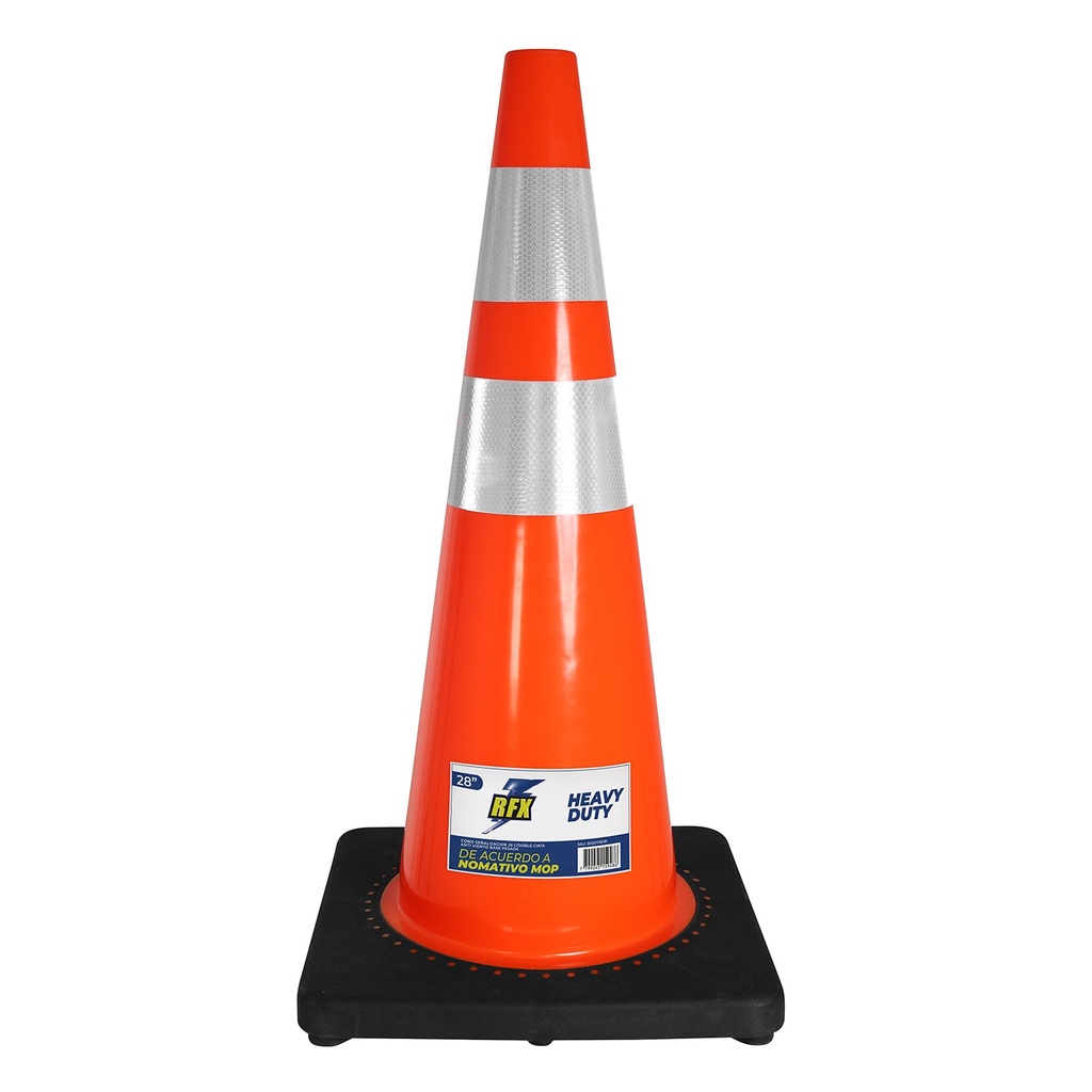 CONO SEÑALIZACION 28 C/DOBLE CINTA ANTIVIENTO BASE PESADA