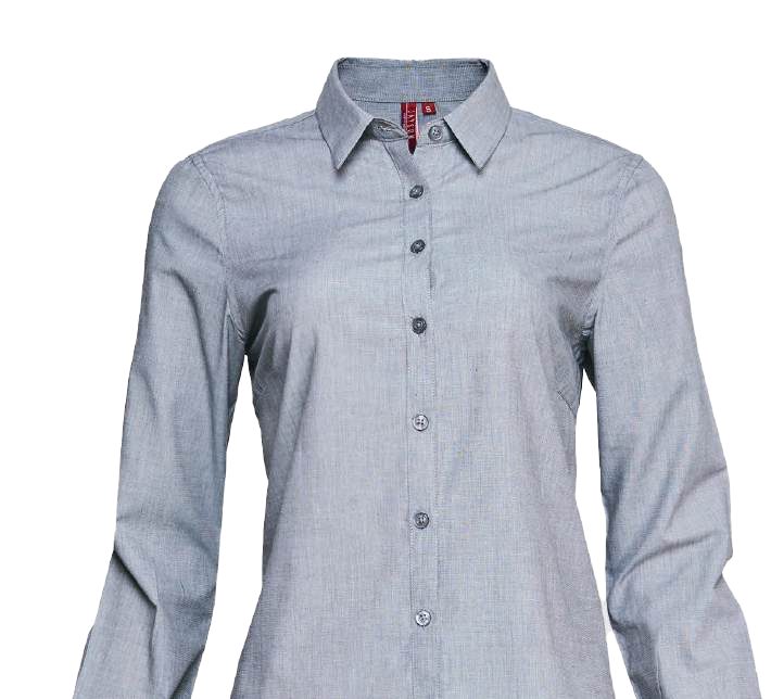 [JNLI35620N02-CL] BLUSA DENIM 100% ALGODÓN M/LARGA (S, Con Logo)