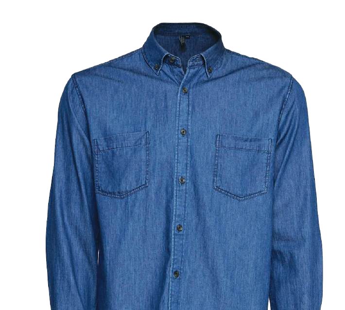 [JNLI01620001-CL] CAMISA DENIM MANGA LARGA 2 BOLSILLOS (S, Con Logo)