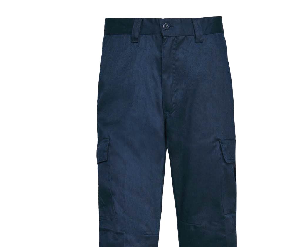 [TX-360-1-CL] PANTALON CARGO FORRO POLAR GABARDINA (AZUL MARINO, S, Con Logo)