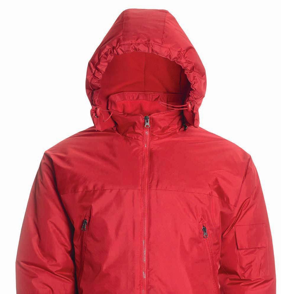 [TX-371-7-CL] PARKA BASICA FORRO POLAR HOMBRE (AZUL MARINO, S, Con Logo)